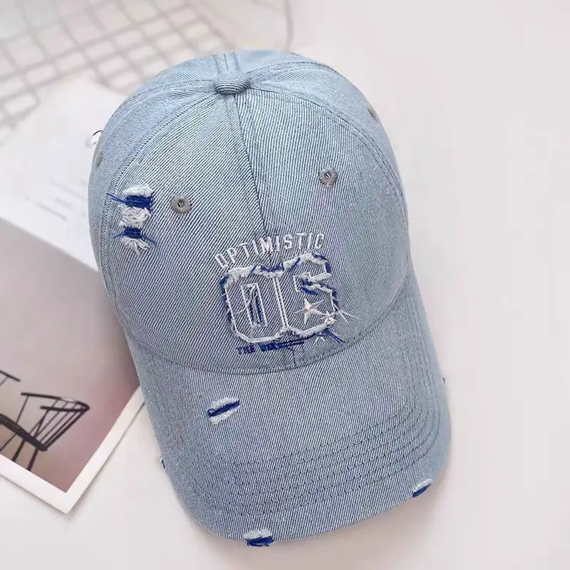 Vintage Denim Cap with "OPTIMISTIC OG" Embroidery - Image 3