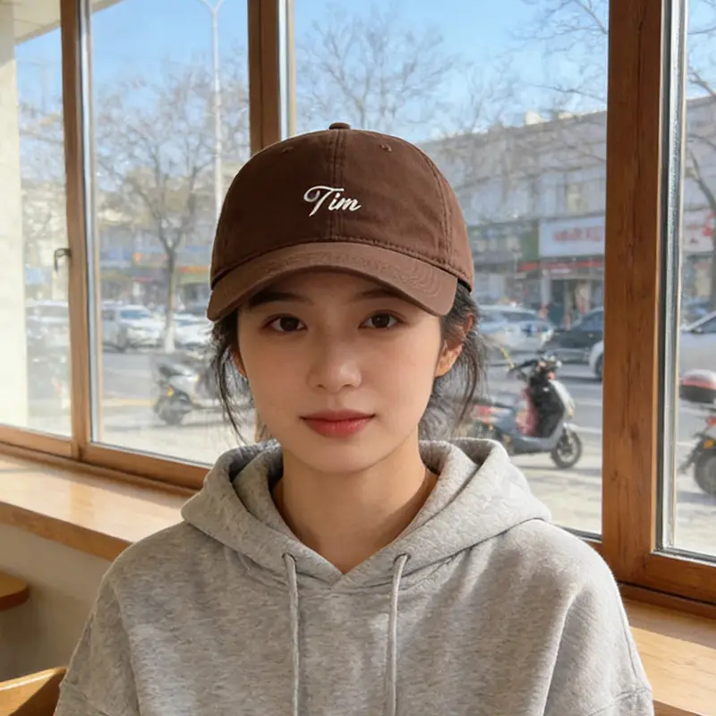 Unisex Letter Embroidered Baseball Cap Grey Autumn Winter - Image 10