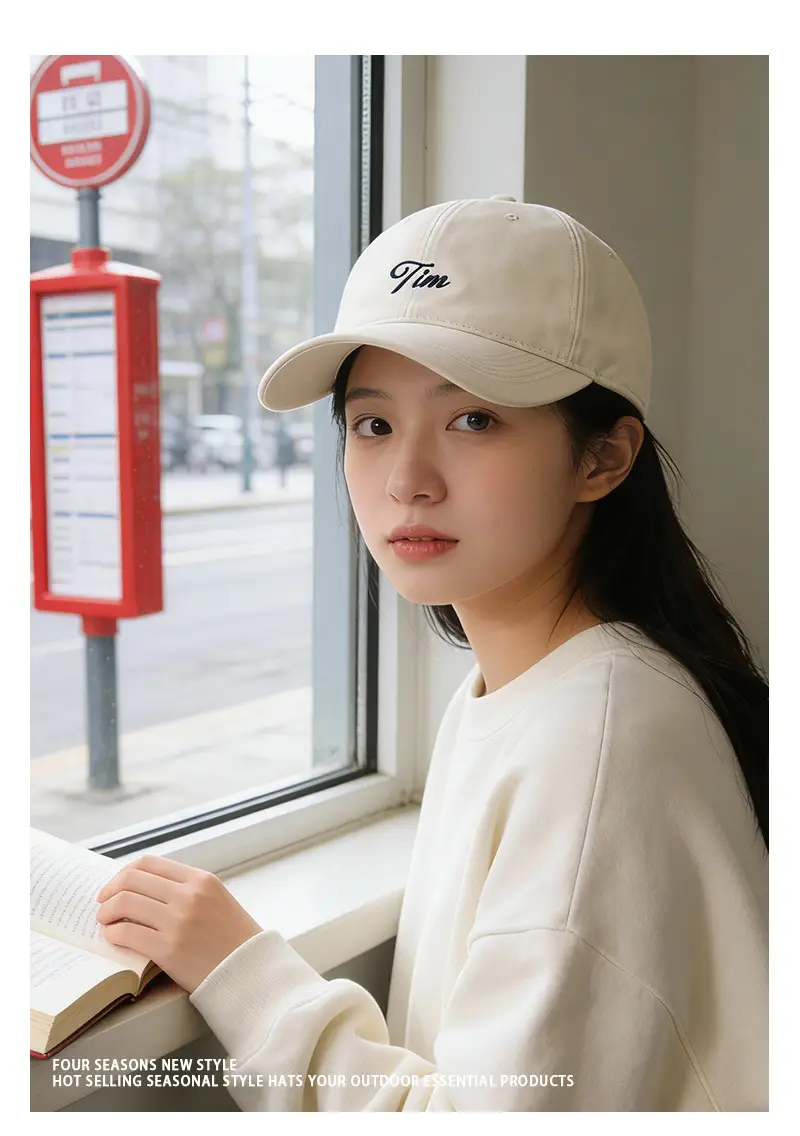 Unisex Letter Embroidered Baseball Cap Grey Autumn Winter — feature 2