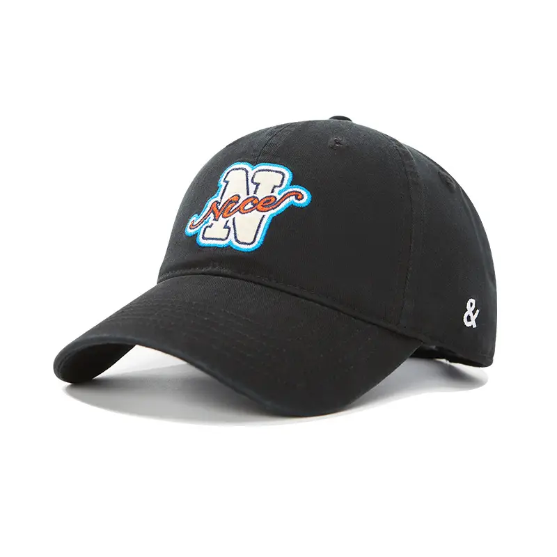 Men's White Black Cartoon Baseball Cap with Adjustable Strap