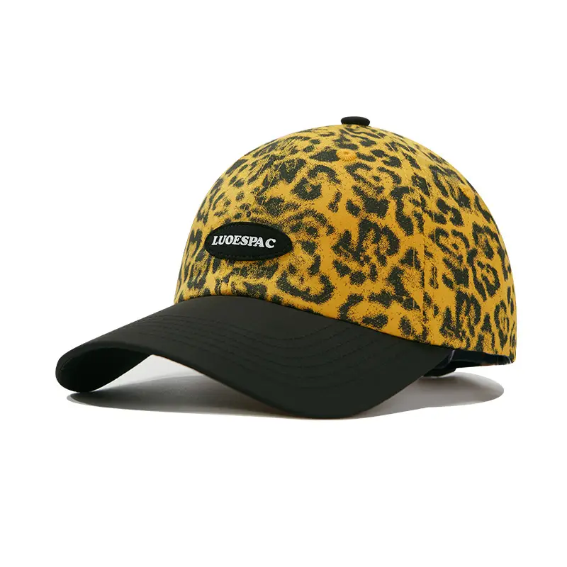Men's White Black Cartoon Baseball Cap with Adjustable Strap