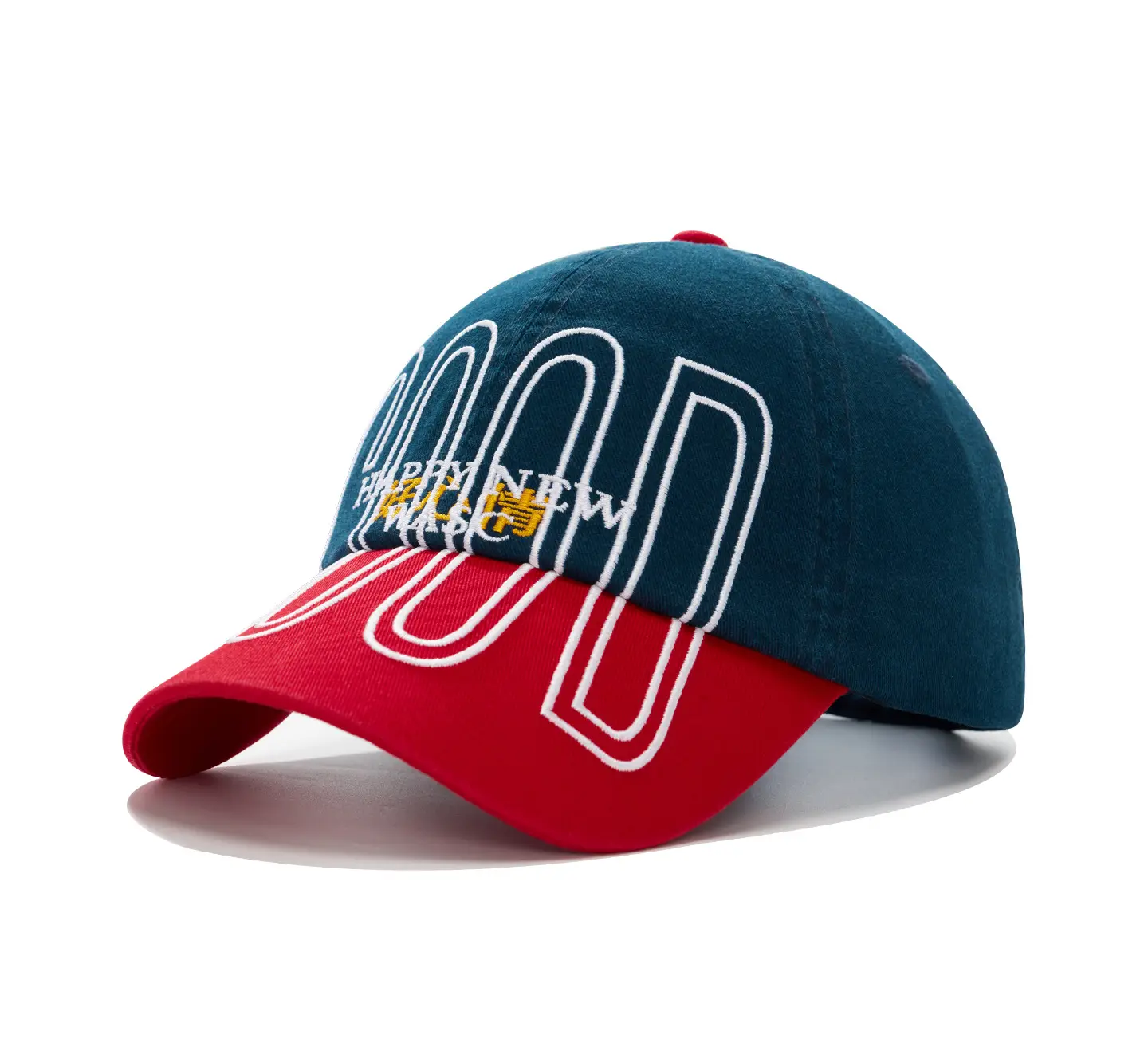 Men's White Black Cartoon Baseball Cap with Adjustable Strap