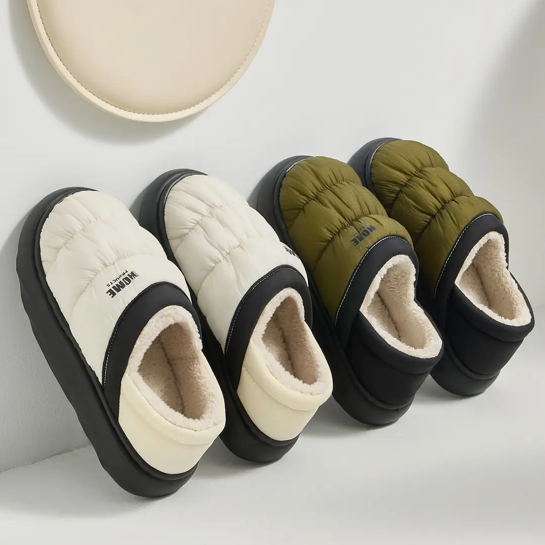 Men's Cotton Slippers 2026 New Model for Winter, Outdoor Wear, Thick-Soled, Non-Slip, Fleece-Lined, Thickened, Warm, Men's Closed-Back Cotton Shoes for Winter - Image 7