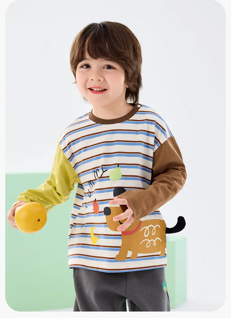 Duduia Kids Long Sleeve T-Shirt Yellow Cow Print — feature 20