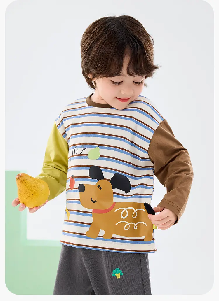 Duduia Kids Long Sleeve T-Shirt Yellow Cow Print — feature 22