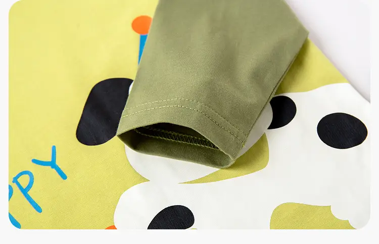 Duduia Kids Long Sleeve T-Shirt Yellow Cow Print — feature 27