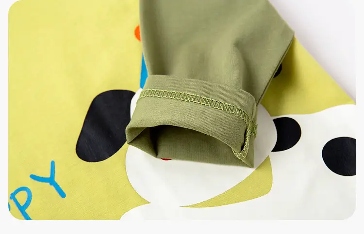 Duduia Kids Long Sleeve T-Shirt Yellow Cow Print — feature 28