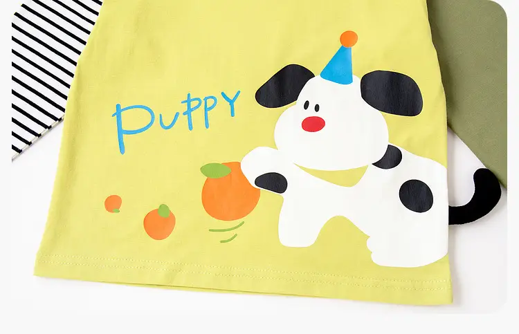Duduia Kids Long Sleeve T-Shirt Yellow Cow Print — feature 29