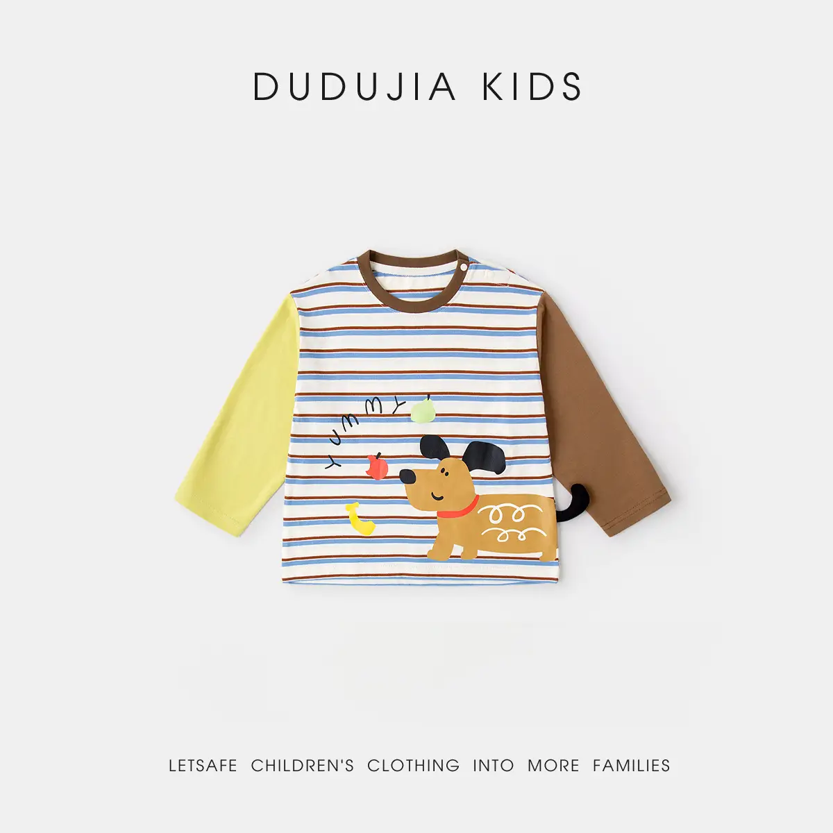 Duduia Kids Long Sleeve T-Shirt Yellow Cow Print - Image 2