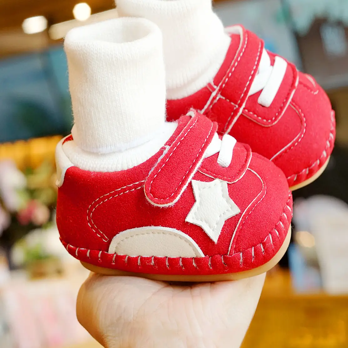 Baby Shoes Black Star Fleece Lined Winter Toddler 0-1Y