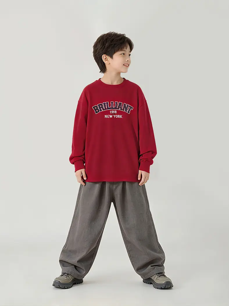 Kids Red Printed Long Sleeve T-Shirt Medium Large