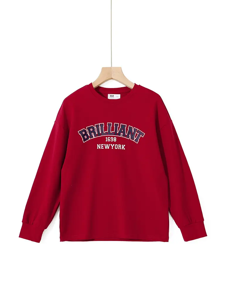 Kids Red Printed Long Sleeve T-Shirt Medium Large