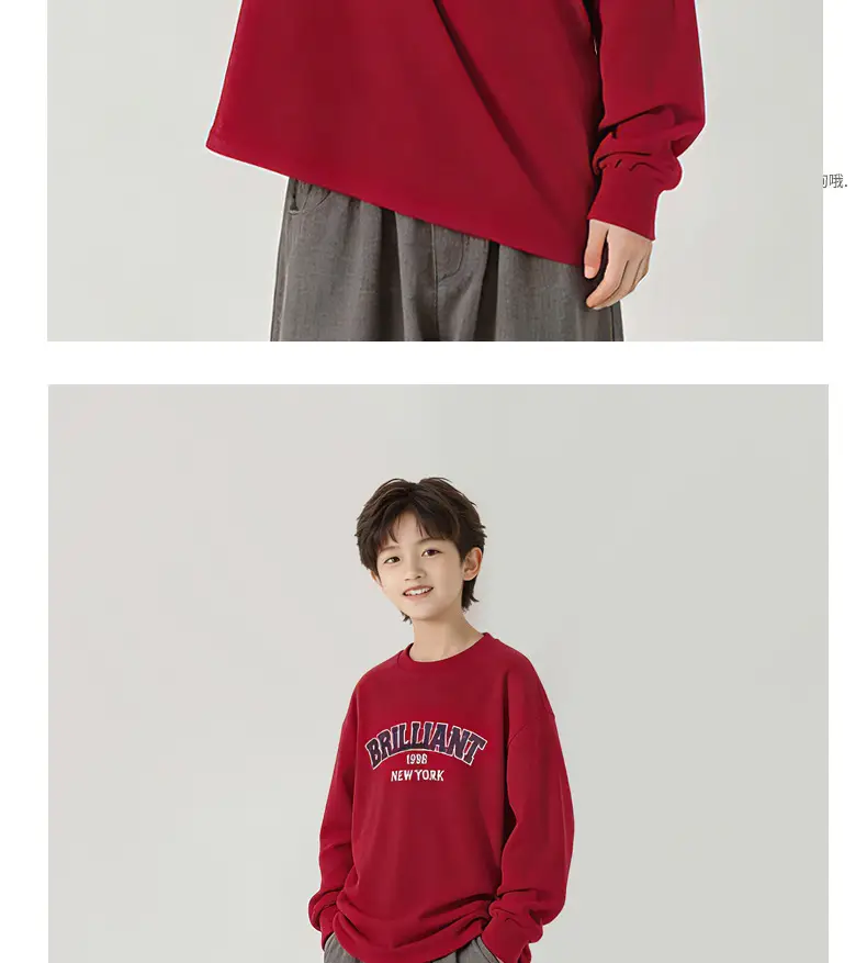 Kids Red Printed Long Sleeve T-Shirt Medium Large — feature 7