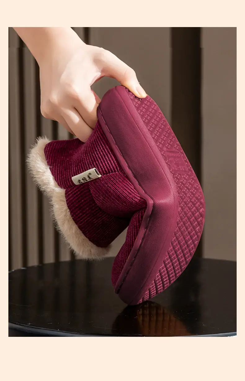 Thick-Soled Cotton Slippers for Men, New Winter Indoor Non-Slip Plush-Lined Elderly Slippers with Rubber Sole for Women — feature 14