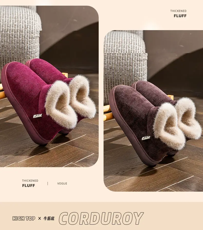 Thick-Soled Cotton Slippers for Men, New Winter Indoor Non-Slip Plush-Lined Elderly Slippers with Rubber Sole for Women — feature 6