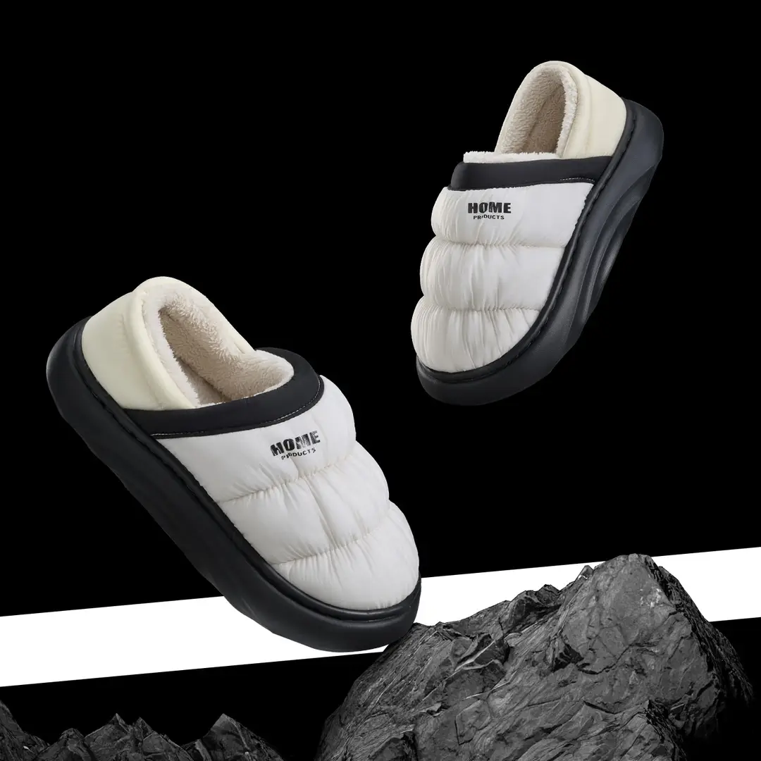 Cotton Shoes Men's Winter 2025 New Indoor Home Non-Slip Warm Home Bag Heel Soft Sole Winter Wool Slippers - Image 6