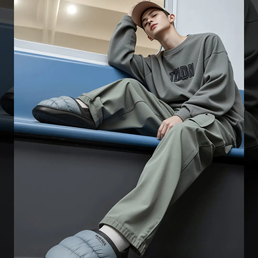 Cotton Shoes Men's Winter 2025 New Indoor Home Non-Slip Warm Home Bag Heel Soft Sole Winter Wool Slippers — feature 18