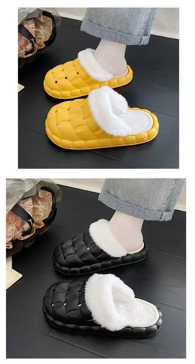 Removable Cotton Slippers for Winter Warmth, Versatile and Cute Platform Closed-Toe Half Slippers for Women, Suitable for Home and Outdoor Wear, Maternity Shoes — feature 11