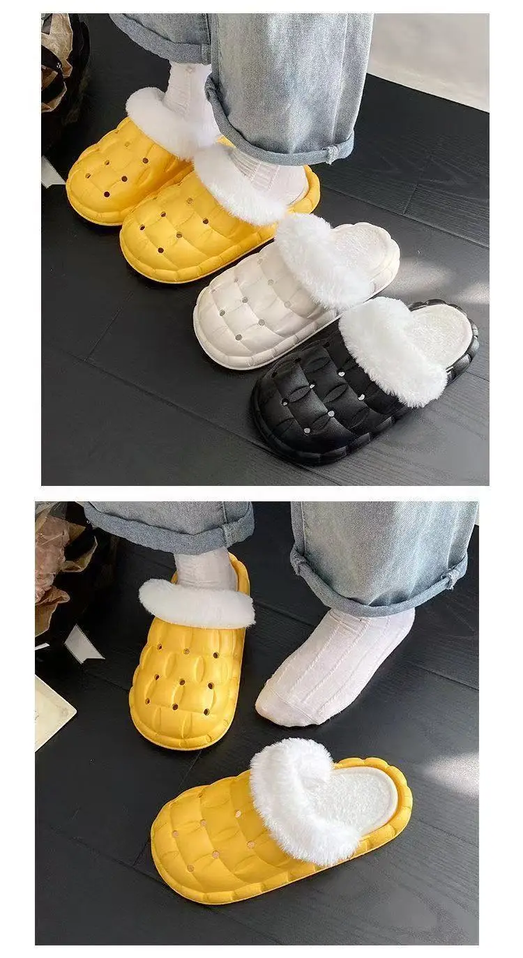 Removable Cotton Slippers for Winter Warmth, Versatile and Cute Platform Closed-Toe Half Slippers for Women, Suitable for Home and Outdoor Wear, Maternity Shoes — feature 14