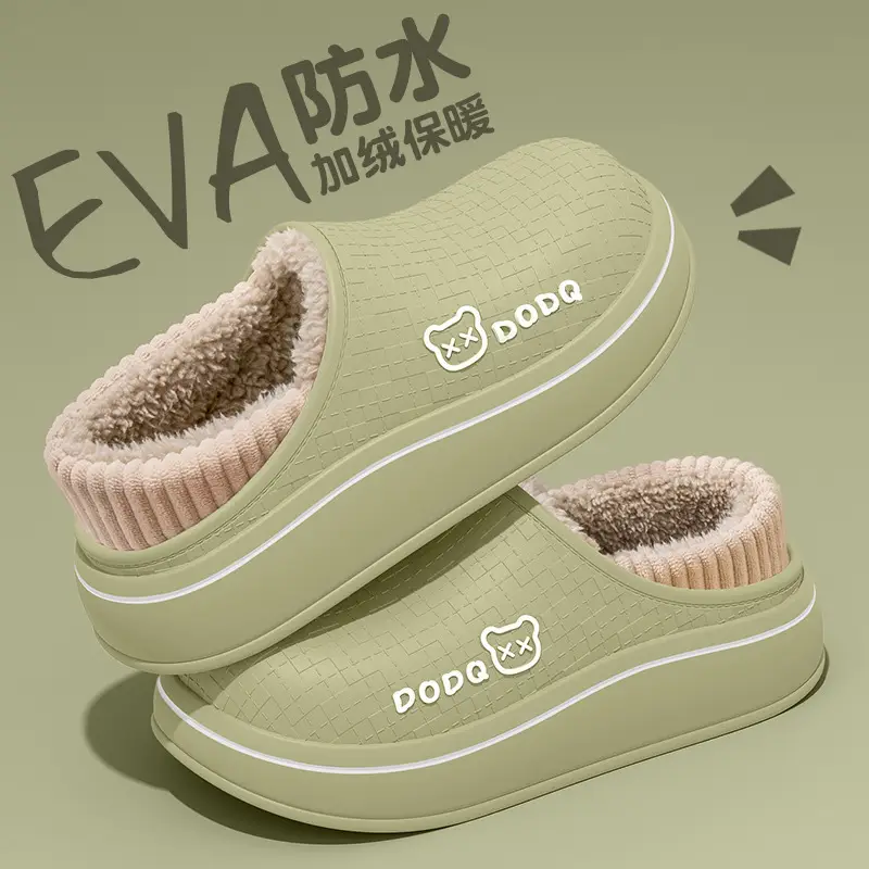 Women Winter Fleece Lined Slipper Green 2025 - Image 8