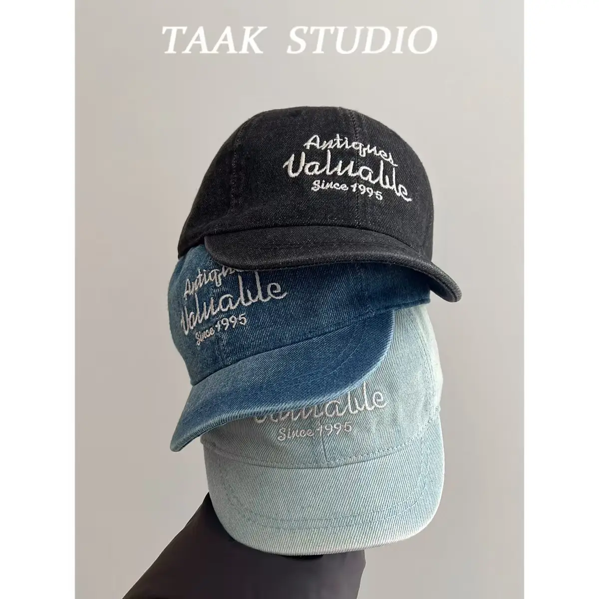 Women's Blue Duck-Tongue Baseball Cap with "Amaki Khaki" Embroidery — feature 2
