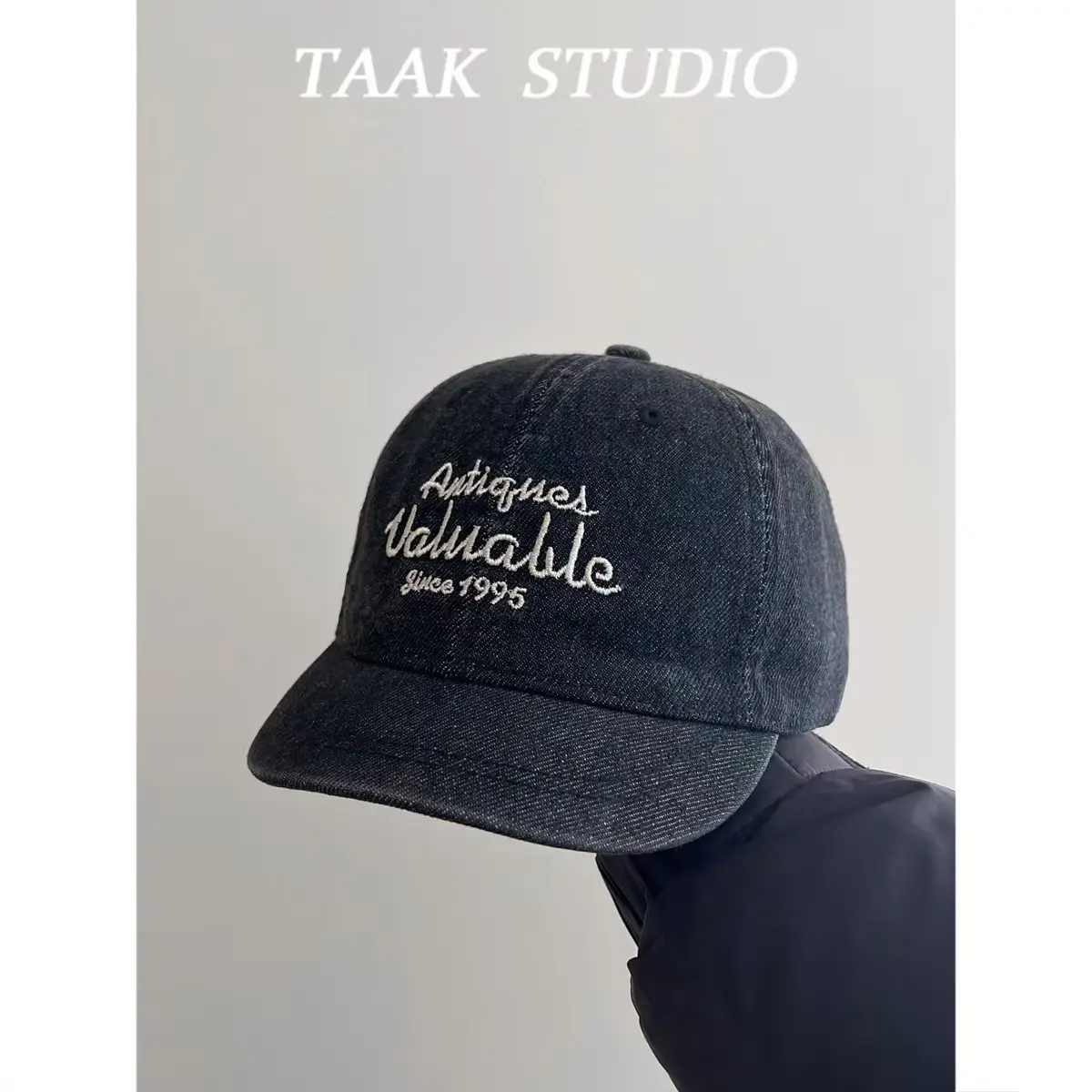 Women's Blue Duck-Tongue Baseball Cap with "Amaki Khaki" Embroidery — feature 5