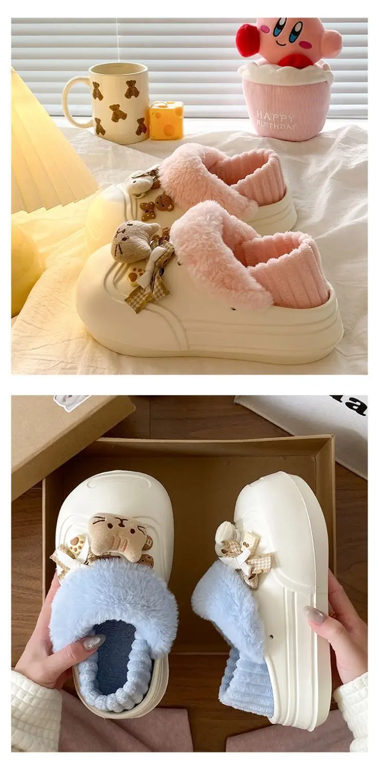 Cute Cat Toe Cotton Heel Shoes for Women Grey — feature 19