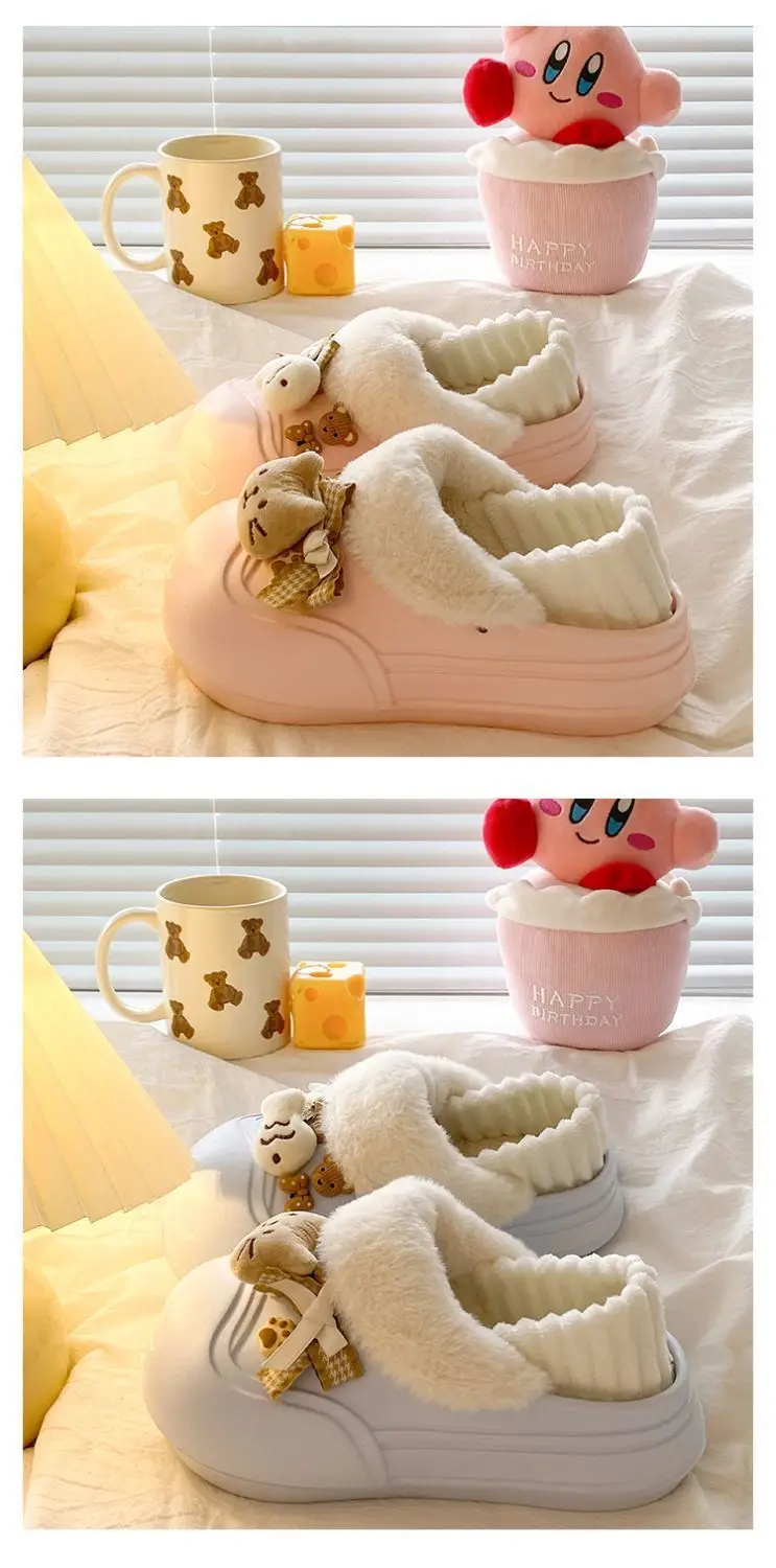 Cute Cat Toe Cotton Heel Shoes for Women Grey — feature 23