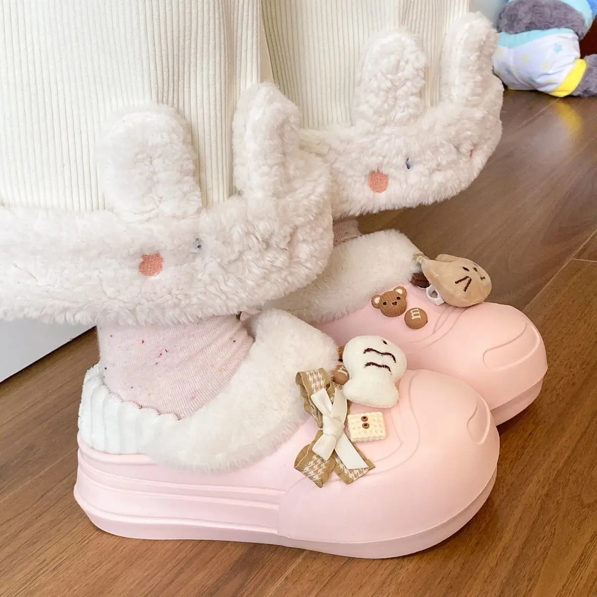Cute Cat Toe Cotton Heel Shoes for Women Grey — feature 45
