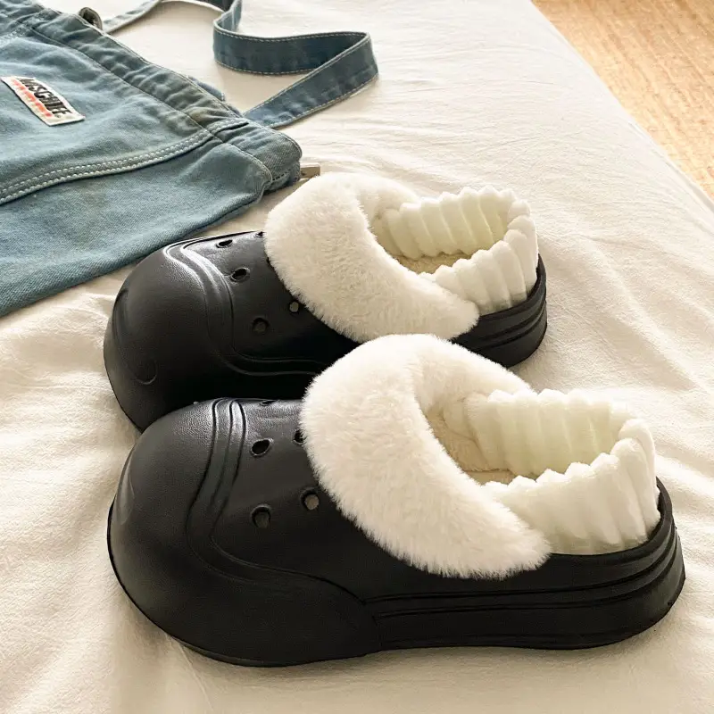 Cute Cat Toe Cotton Heel Shoes for Women Grey
