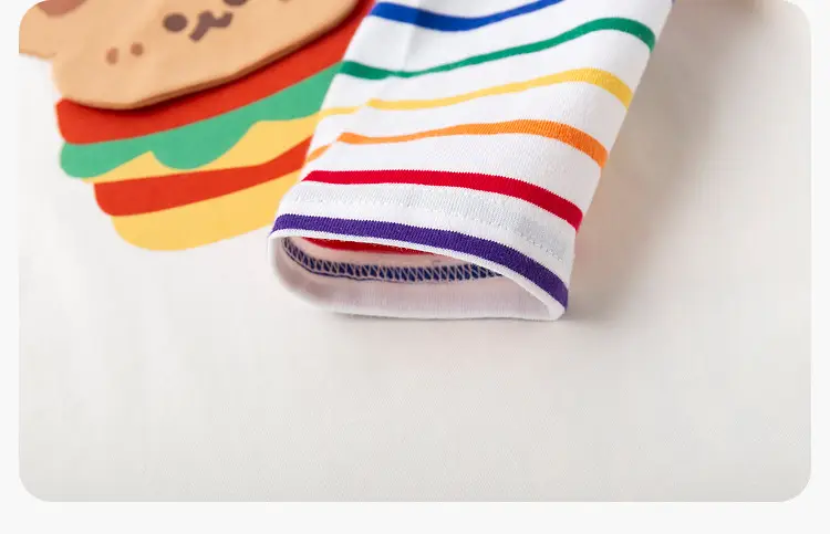 Kids Cotton T-Shirt Spring New Boys Girls Rainbow Print — feature 26