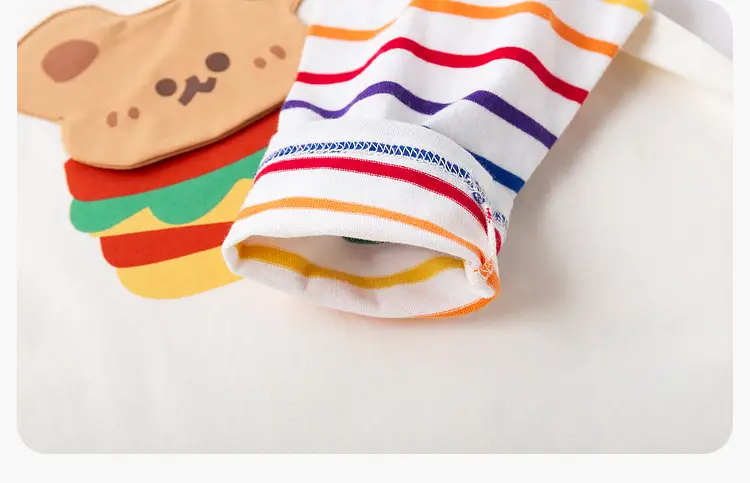 Kids Cotton T-Shirt Spring New Boys Girls Rainbow Print — feature 27