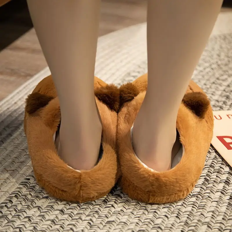 New Capibala Capybara Slippers Winter Style Warm Cotton Shoes Home Shoes Women's Winter Furry Shoes Cotton Slippers - Image 4