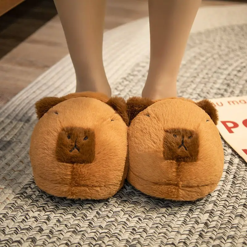 New Capibala Capybara Slippers Winter Style Warm Cotton Shoes Home Shoes Women's Winter Furry Shoes Cotton Slippers - Image 5
