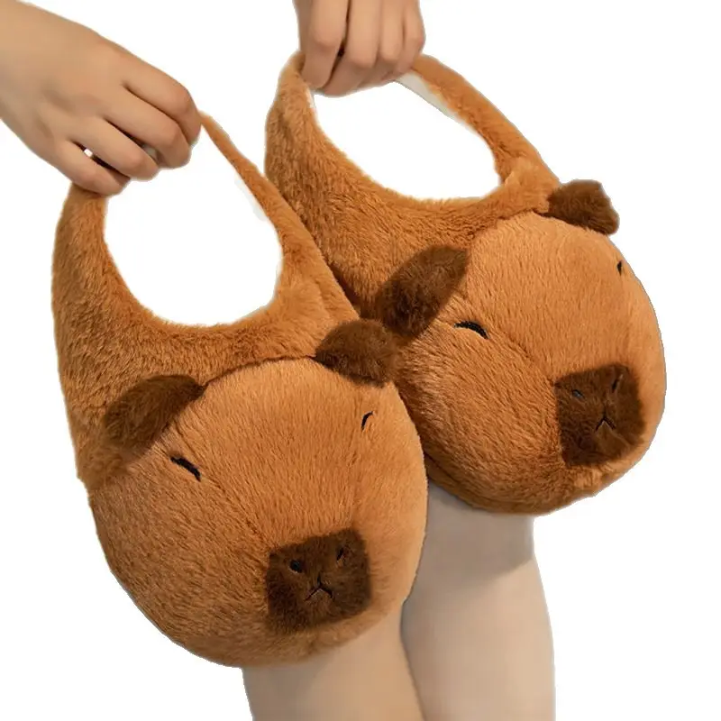 New Capibala Capybara Slippers Winter Style Warm Cotton Shoes Home Shoes Women's Winter Furry Shoes Cotton Slippers - Image 6