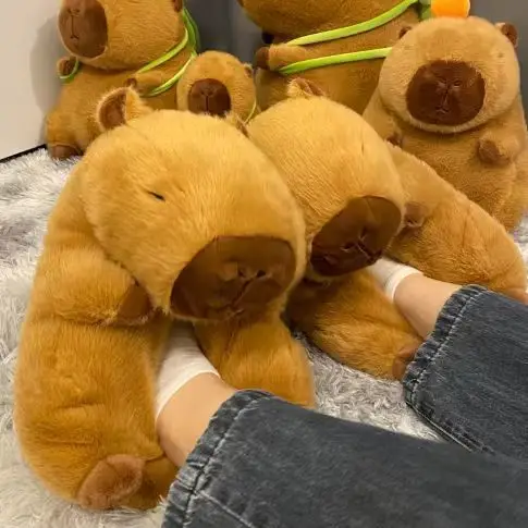 New Capibala Capybara Slippers Winter Style Warm Cotton Shoes Home Shoes Women's Winter Furry Shoes Cotton Slippers — feature 2