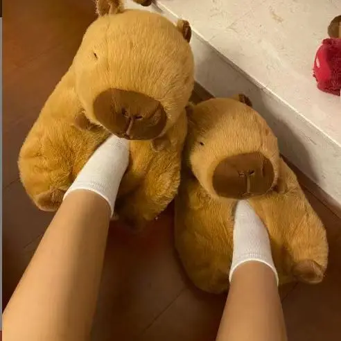 New Capibala Capybara Slippers Winter Style Warm Cotton Shoes Home Shoes Women's Winter Furry Shoes Cotton Slippers — feature 3