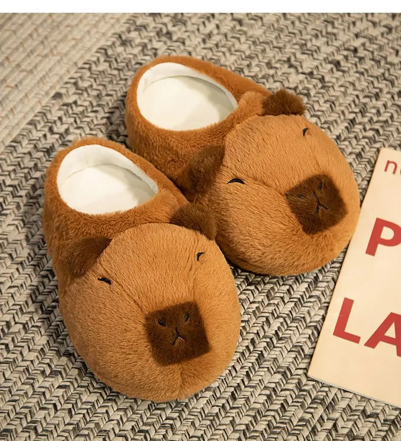 New Capibala Capybara Slippers Winter Style Warm Cotton Shoes Home Shoes Women's Winter Furry Shoes Cotton Slippers — feature 6