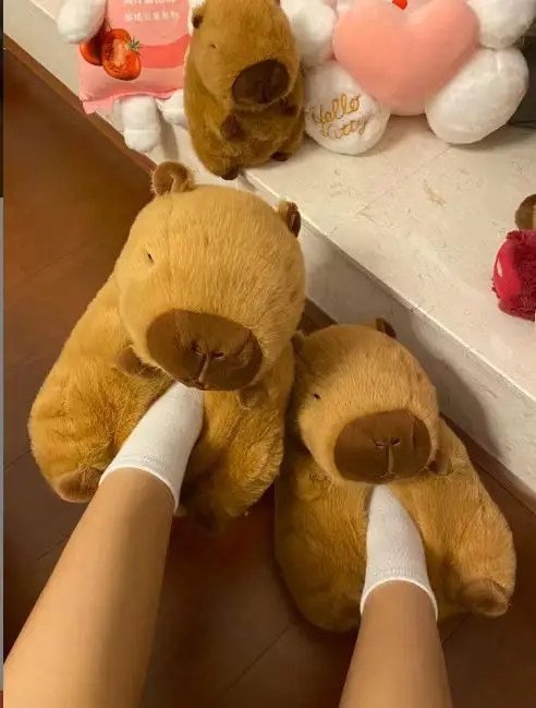 New Capibala Capybara Slippers Winter Style Warm Cotton Shoes Home Shoes Women's Winter Furry Shoes Cotton Slippers — feature 8