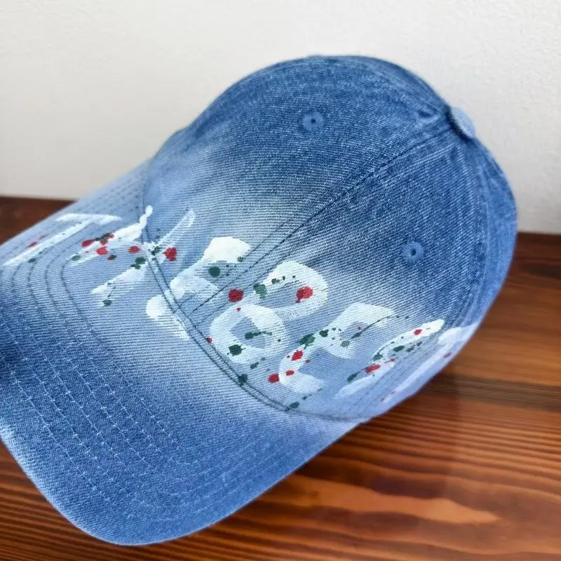 Women Letter Graffiti Duckbill Cap Blue Black — feature 13