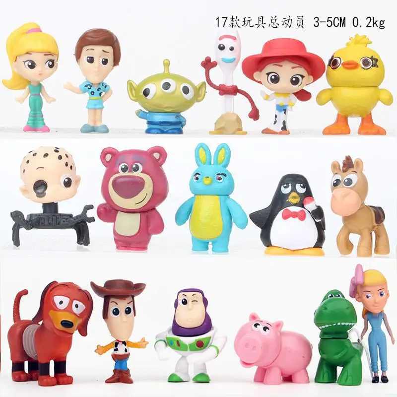 Toy Story Mini Figures Buzz, Woody, and Three-Eyed Alien Toy Model Figurines Capsule Toy Dolls