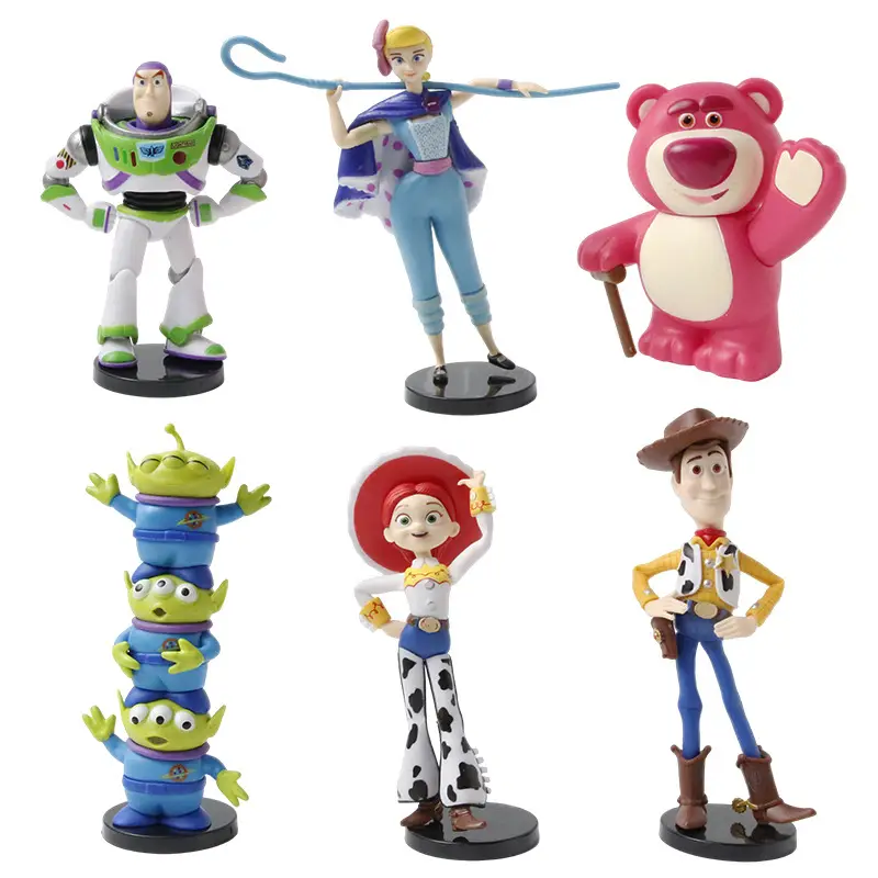 Toy Story Mini Figures Buzz, Woody, and Three-Eyed Alien Toy Model Figurines Capsule Toy Dolls