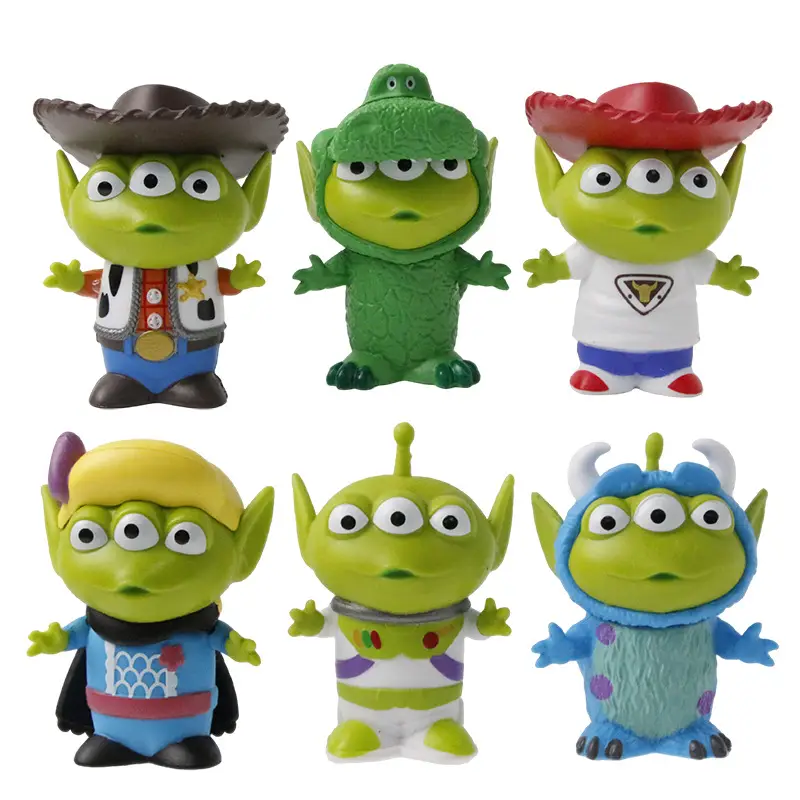 Toy Story Mini Figures Buzz, Woody, and Three-Eyed Alien Toy Model Figurines Capsule Toy Dolls