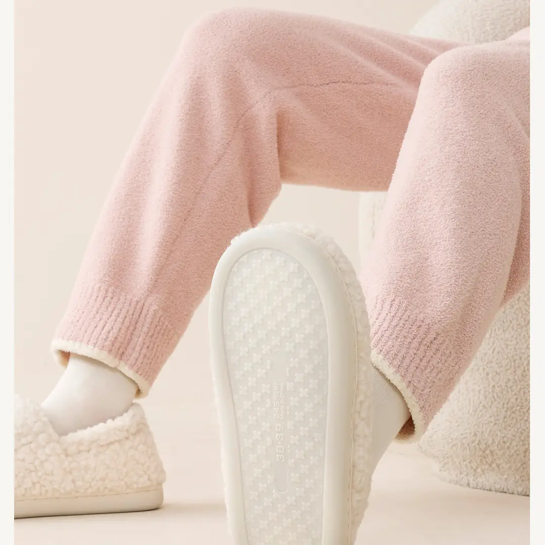 Women's Winter Cotton Slippers with Heel Cover, Warm 2025 New Model, Antibacterial Home Thick Plush Slippers, Cotton Slippers for Home Leisure — feature 14