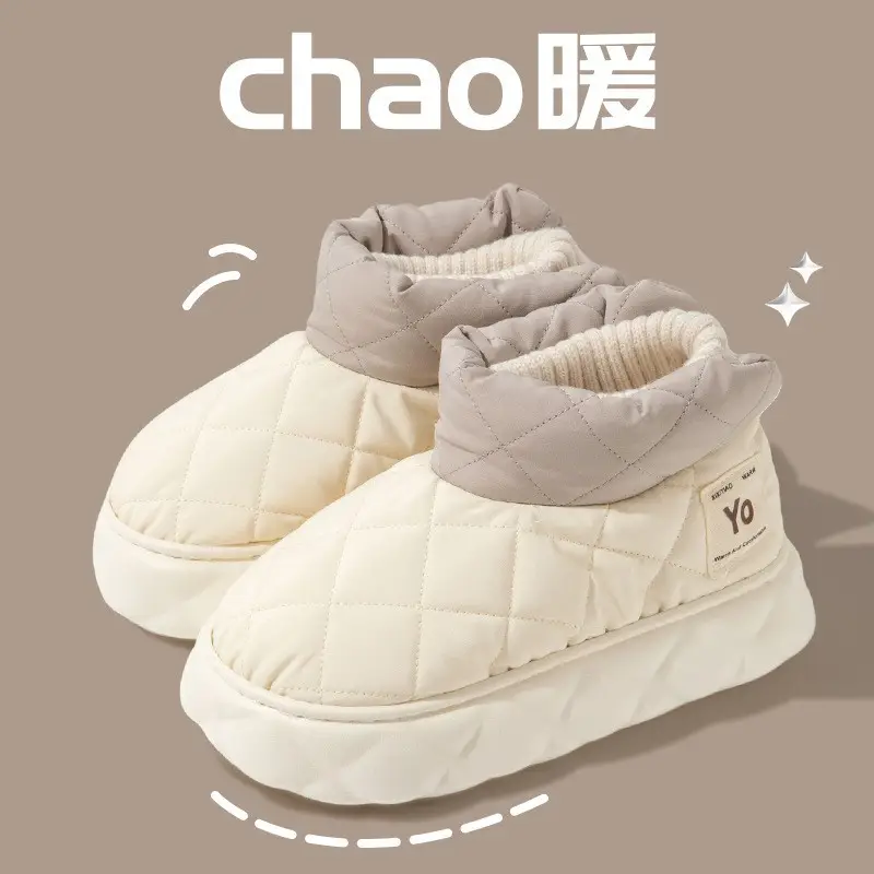 Women Winter Snow Boots Warm Down Fabric Waterproof Cute
