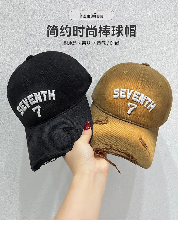 New Ripped Letter Embroidery Baseball Cap for Women — feature 1