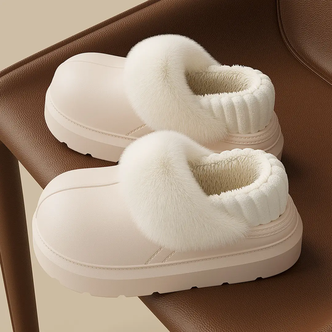 Waterproof Non-Slip Cotton Shoes for Women, Winter Outdoor Wear, Thick-Soled Home Indoor Fleece-Lined Warm Slippers with Heel Cover, Women's Wholesale - Image 6