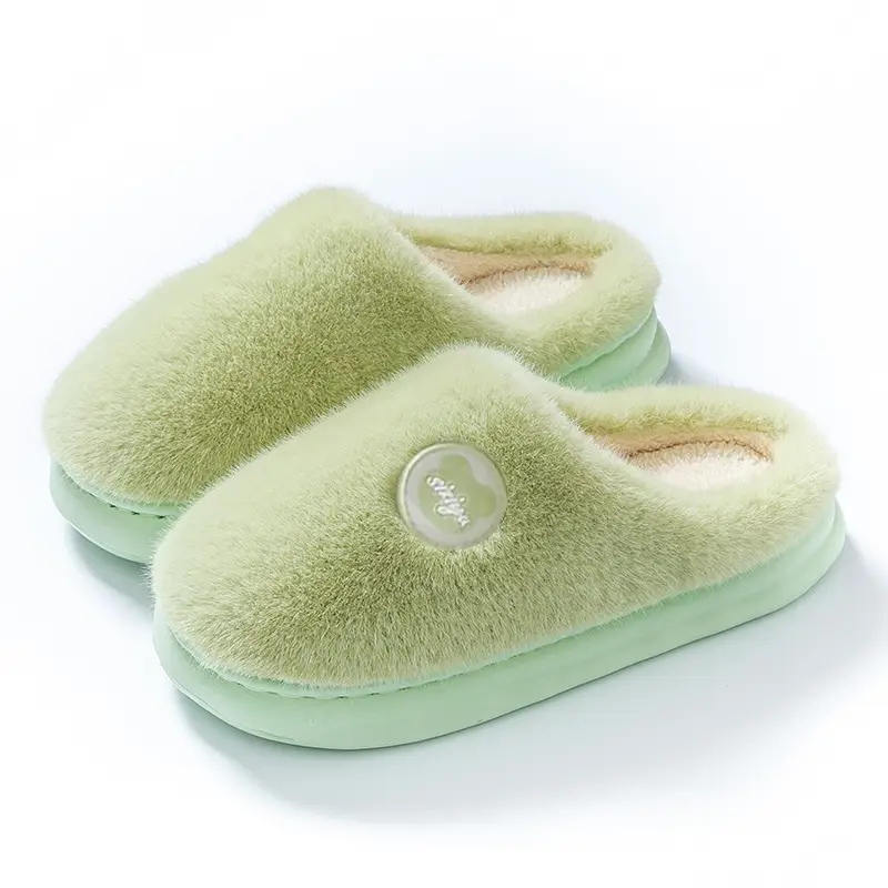 Cotton Slippers with a Stepping-On-Clouds Feel for Men and Women, Suitable for Autumn and Winter, Can Be Worn Indoors or Outdoors, Non-Slip, Thick-Soled, Warm, and Plush Cotton Shoes - Image 2