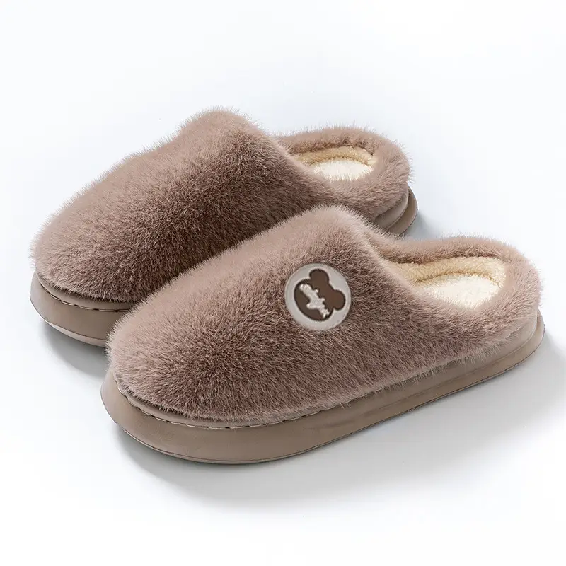 Cotton Slippers with a Stepping-On-Clouds Feel for Men and Women, Suitable for Autumn and Winter, Can Be Worn Indoors or Outdoors, Non-Slip, Thick-Soled, Warm, and Plush Cotton Shoes - Image 5