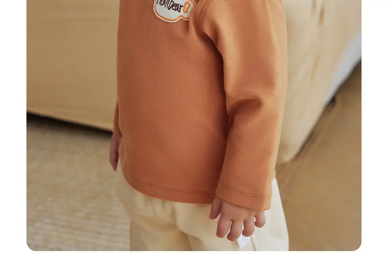 Infant Long Sleeve Turtleneck Shirt Brown Austrian Velvet — feature 35
